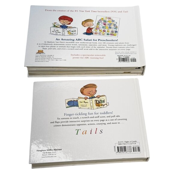 Matthew Van Fleet Lot 2 Alphabet and Tails Book Childrens Books HC Lift Touch - Picture 2 of 12